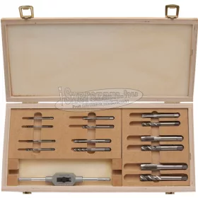   BUCOVICE TOOLS Gépi menetfúró készlet, fa dobozban, B+C35°, HSS-E M3-M12 190 129