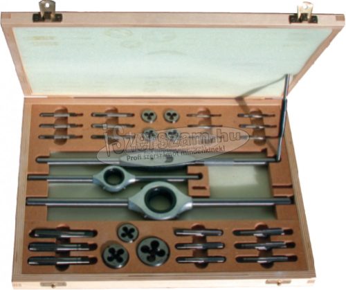 BUCOVICE TOOLS Kézi menetfúró, metsző készlet, HSS BSW1/8"-BSW1/2" hajtóvasakkal 340 012