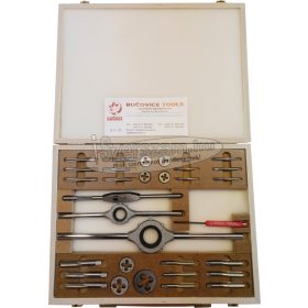   BUCOVICE TOOLS Kézi menetfúró, metsző készlet, HSS M3-M12 HSS, hajtóvasakkal M1-D DIN 340 122