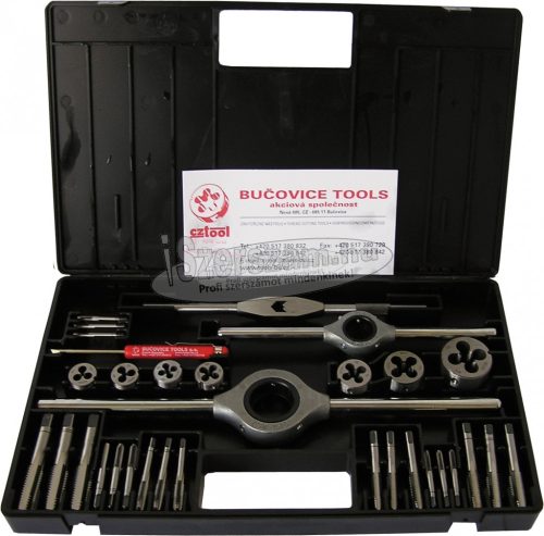 BUCOVICE TOOLS Kézi menetfúró, metsző készlet M3-M12 HSS, hajtóvasakkal 340 120