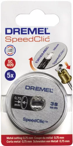DREMEL SC SpeedClic 38mm átmérőjű 5 részes 0,75mm vastag vágótárcsa készlet 2615S409JB