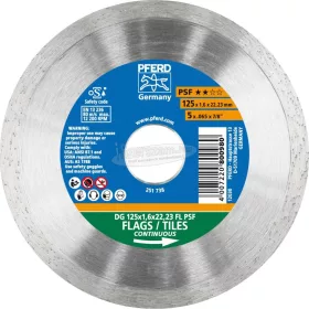   PFERD körkörösen felrakott gyémántszemcsés vágókorong DG 125x1,6x22,23 FL PSF 68000012
