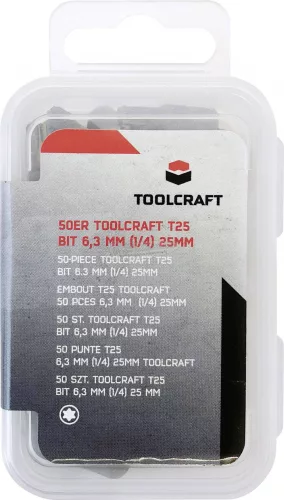 TOOLCRAFT 50db T25 Kerek hatlap bit S2 acél TO-4985169