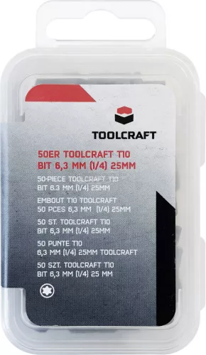 TOOLCRAFT 50db T10 Kerek hatlap bit S2 acél TO-4985163