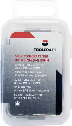 TOOLCRAFT 50db T20 Kerek hatlap bit S2 acél TO-4985172