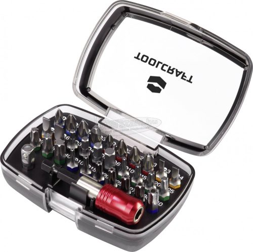 TOOLCRAFT Színkódos BIT készlet, mágneses bittartóval 5 féle csavarfejjel 1/4" 1613599