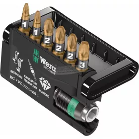   WERA Bit-Check 7 PZ Diamond 1, Bit készlet, 7 részes 05057412001