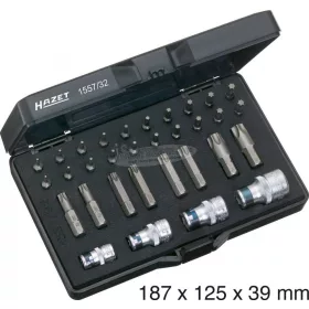   HAZET Torx bit+dugókulcs készlet, 32 részes T6-T55 1/4" 1557/32