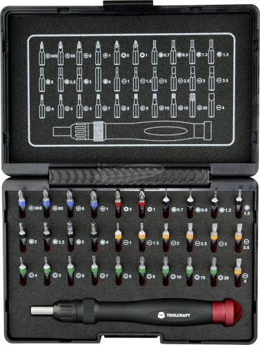 TOOLCRAFT Mikro bit készlet 31 részes racsnis csavarhúzóval 809204