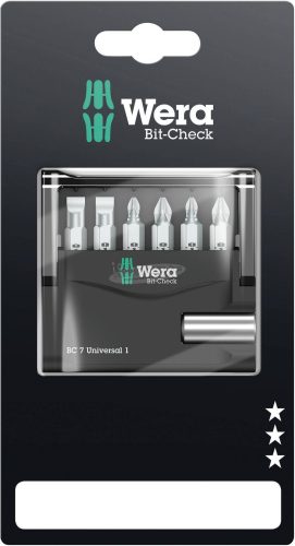 WERA Bit-Check 7 Universal 1 SB, Bit készlet, 7 részes 05073406001