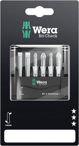 WERA Bit-Check 6 Universal 1 SB, Bit készlet, 6 részes 05073635001