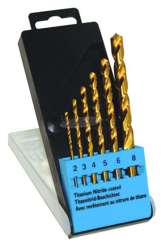 C.K HSS TiN Fém csigafúró készlet 6 részes 2-8mm DIN 338 Hengeres szár T3293