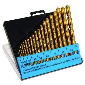   C.K HSS TiN Fém csigafúró készlet 19 részes 1-10/0,5mm DIN 338 Hengeres szár T3291