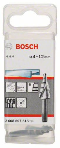 BOSCH lépcsős fúró HSS több méretben 3 oldaldalú szár