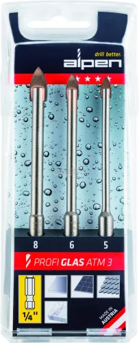 ALPEN Üvegfúró készlet 3 részes 5-8mm 1/4" 1db Profi Glas ATM 3 0028900003100