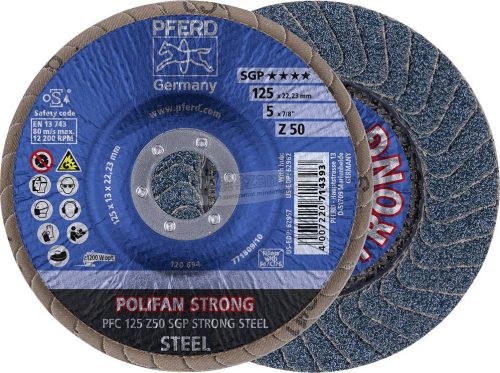 PFERD POLIFAN legyezőlapos csiszolókorong PFC 125 Z 50 SGP STRONG STEEL 67788125