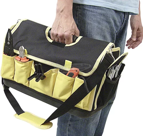 VISO Szerszámos táska, munkás szerszámtáska, vállra akasztható, 470x250x250mm TOOLBOX TOOLBOX