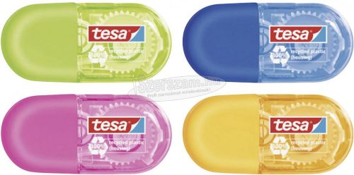 TESA szövegjavító mini tekercs ecoLogo, kék, rózsaszín, zöld, narancs 59816 TESA, 1db 59816-00000-00