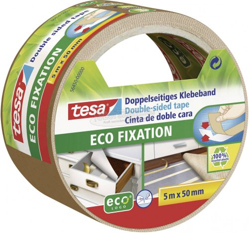 TESA Kétoldalas ragasztószalag, ECO FIXATION 5m x 50mm, műanyag 1 tekercs 56450-00000-11