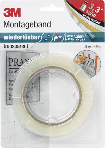 3M Kétoldalas ragasztószalag Átlátszó 5m x 19mm 1db 8899195 PX5011