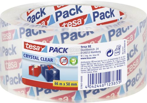 TESA Ragasztószalag, nagyon erős, átlátszó, 66m x 50mm, Tesapack Crystal Clear 57807-00000-01