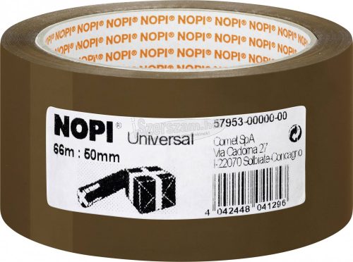 NOPI Csomagoló szalag, ragasztószalag 66mx50mm, barna színű 57953-00000-00