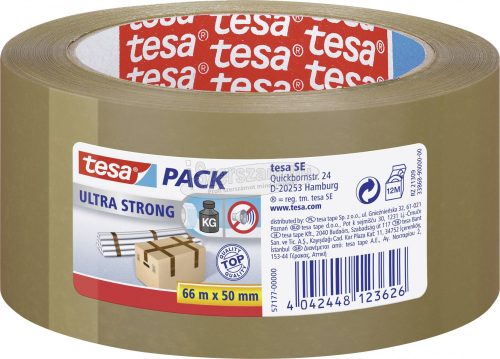 TESA csomagoló ragasztószalag, barna 66m x 50mm Tesapack Ultra Strong 57177-00000-11