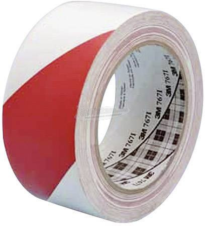 3M PVC jelölő ragasztószalag 33mx50mm, piros, fehér PVC 767i 1 tekercs 767RW50