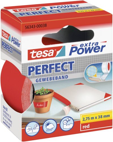 TESA Szövetbetétes ragasztószalag, szövet, piros 2,75m x 38mm, TESAExtra Power 56343-00038-03