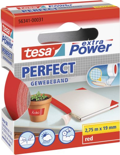 TESA Szövetbetétes ragasztószalag, piros 2,75m x 19mm, extra Power 56341-00031-03