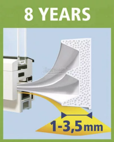 TESA E profilú ablak szigetelő gumi, fehér, 6m x 9mm, tesamoll 1 tekercs 05463-00120-00