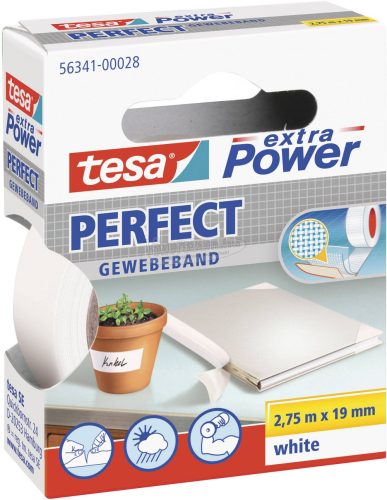 TESA Szövetbetétes ragasztószalag fehér, 2,75m x 19mm, EXTRA POWER 56341-00028-03