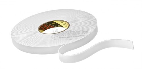 3M Kétoldalas ragasztószalag puha habosított szivaccsal 33m x 12mm, fehér 1 tekercs 9515W12