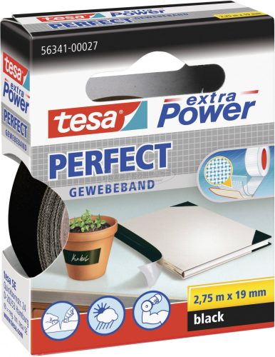 TESA Szövetbetétes ragasztószalag fekete, 2,75m x 19mm, EXTRA POWER 56341-00027-03