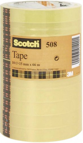 3M Átlátszó ragasztószalag, Scotch 508 66mx15mm, átlátszó FT-5100-9664-5 3M, 10 tekercs 5081566