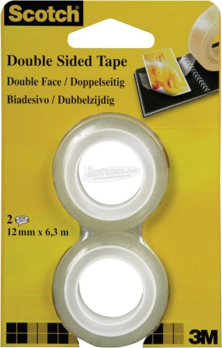 3M Kétoldalas ragasztószalag, Scotch 6,3mx12mm átlátszó 2 tekercs 136R2 FT-5100-4927-1 136R2