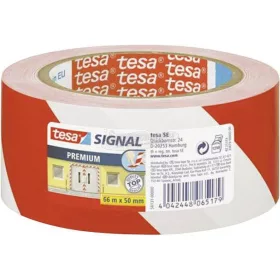   TESA Veszély jelző szalag 66m x 50mm, piros, fehér 1 tekercs 58131-00000-01