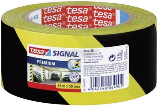 TESA padlójelölő szalag, veszélyt jelző szalag, sárga/fekete csík 66m x 50mm 58130-00000-01
