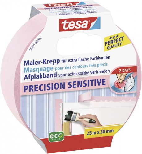 TESA maszkolószalag, fedő, festőszalag 25m x 38mm rózsaszín Maler-Krepp Precision Sensitive 56261-00000-03