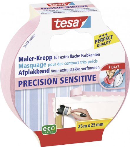 TESA maszkolószalag, fedő, festőszalag 25mx25mm rózsaszín Maler-Krepp Precision Sensitive 56260 56260-00000-03