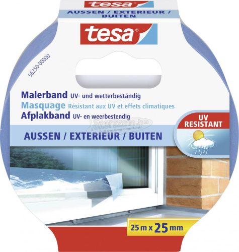 TESA kültéri maszkolószalag, krepp fedő, festőszalag 25m x 25mm kék Maler-Krepp Precision Outdoor 56250-00000-01