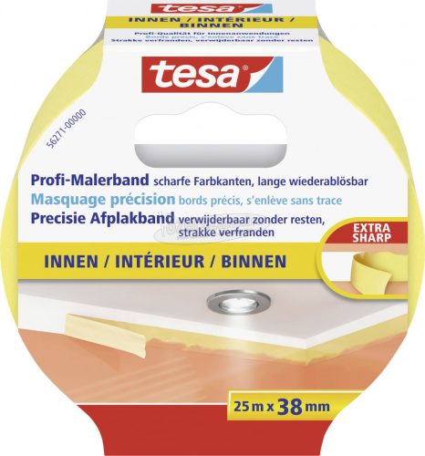 TESA maszkolószalag, fedő, festőszalag 25m x 38mm sárga Maler-Krepp 56271-00000-01