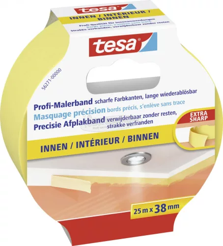 TESA maszkolószalag, fedő, festőszalag 25m x 38mm sárga Maler-Krepp 56271-00000-01