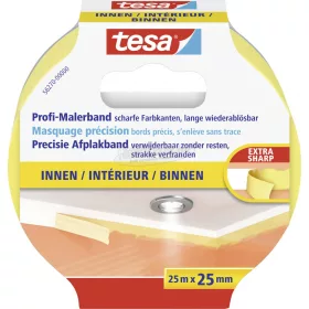   TESA maszkolószalag, fedő, festőszalag 25m x 25mm sárga Maler-Krepp 56270-00000-01
