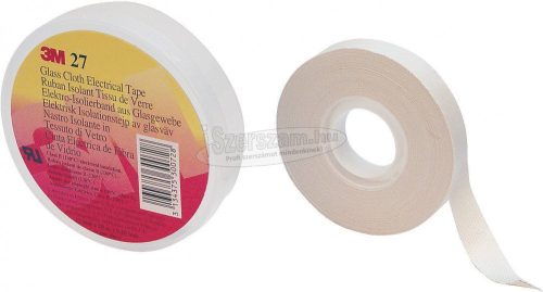 3M Üvegszálas szövet szalag 20m x 12mm, fehér, ütésálló 1 tekercs SCOTCH27U-12X20