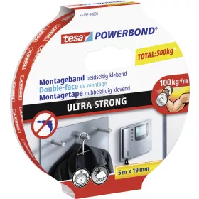  TESA Kétoldalú ragasztószalag 5m x 19mm ultra erős POWERBOND Fehér 55792-00001-02