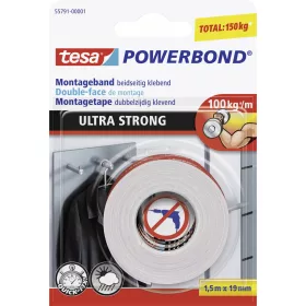   TESA Rögzítő szalag, POWERBOND 1,5m x 19mm Fehér 55791-00001-00
