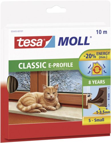 TESA E profilú ablak szigetelő gumi, barna, 10m x 9mm, tesamoll 1 tekercs 05445-00101-00