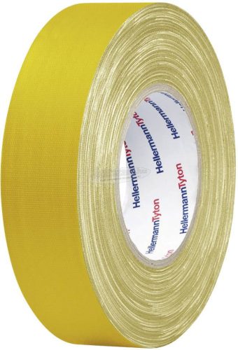 HELLERMANNTYTON Téphető szövetbetétes ragasztószalag, gaffer tape 10mx19mm, sárga színű HelaTape 712-00202