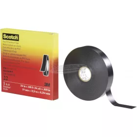  3M PVC elektromos szigetelőszalag, 33m x 19mm, fekete 80012017044 SCOTCH22-19X33